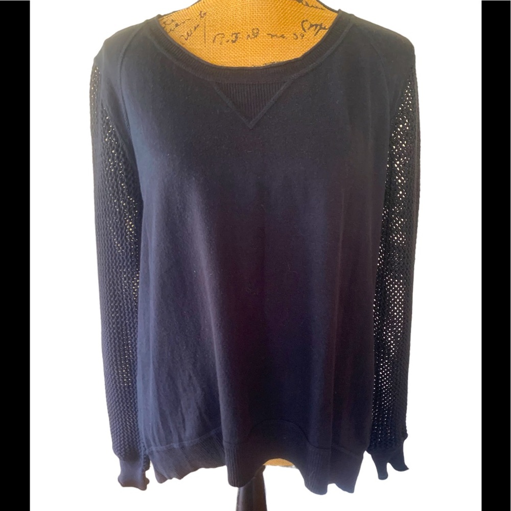 Womens Rock and Republic black mesh Top